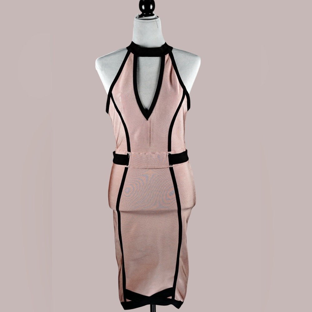 Valiant Paris Mesh Cutout Bodycon Dress L - Picture 4 of 12